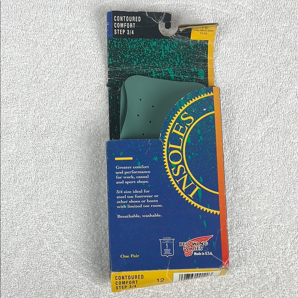 Red Wing Shoes Contoured Comfort Step 3/4 Insoles Mens 12 NEW Hiking vintage